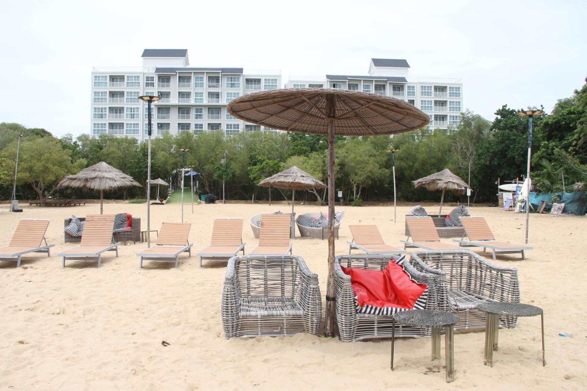 Grand Florida芭提雅带免费游泳池温泉和健身房和办公区水上花园公寓e208 Praia de Jomtien Exterior foto